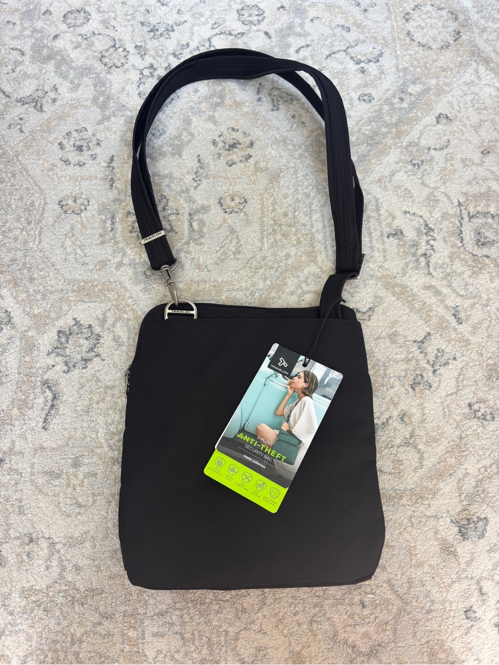 Anti-Theft Crossbody Bag - Black - Picture 1 of 4